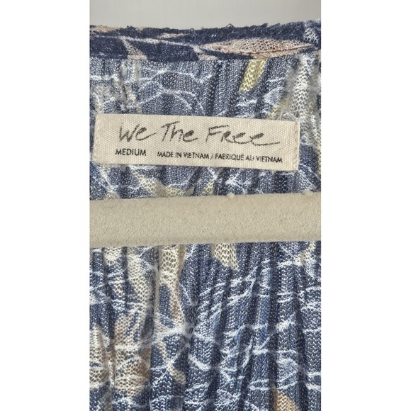 We The Free Angelina wrinkled button down floral Bohemian crop top woman Sz M - Picture 8 of 11